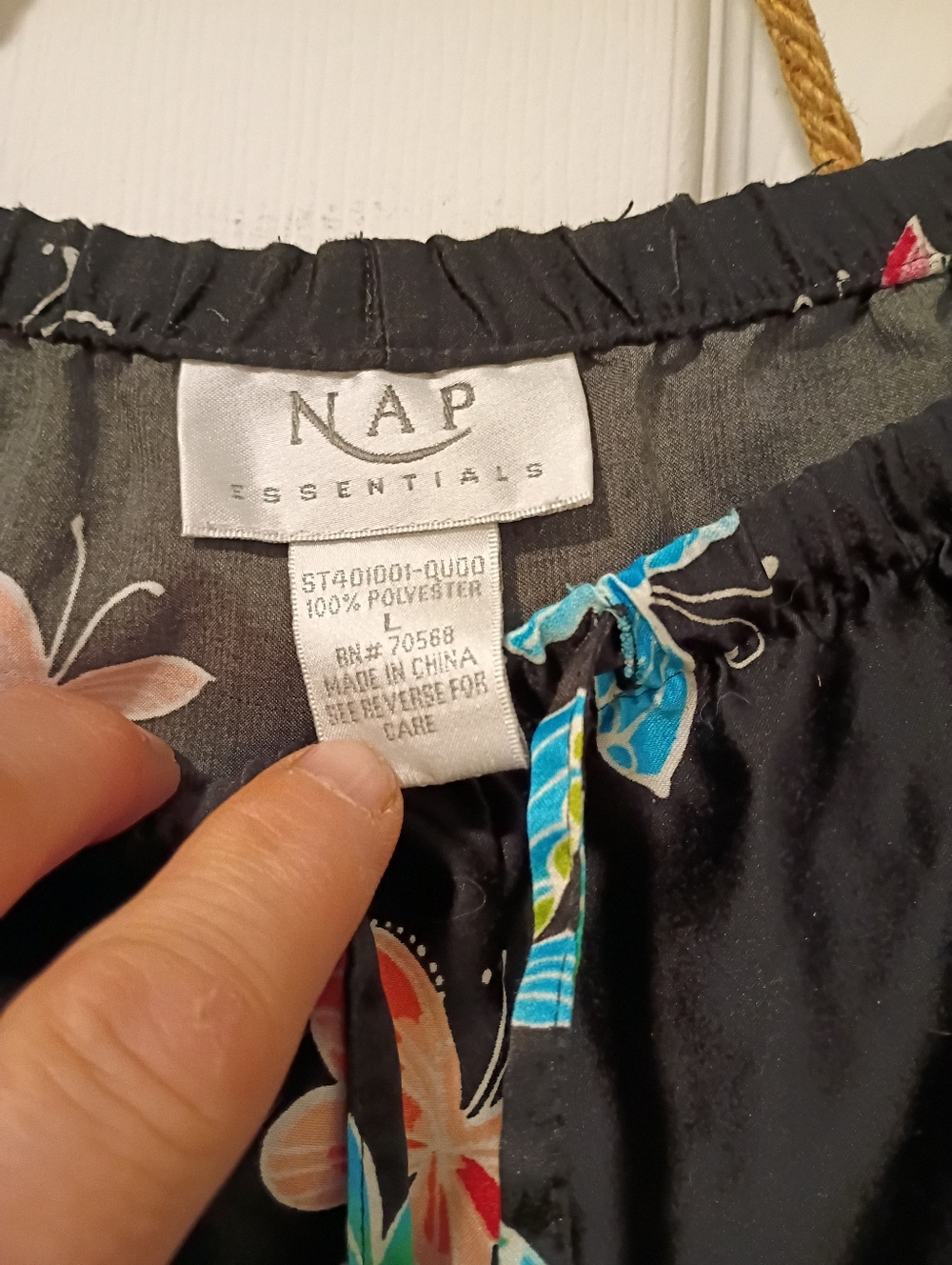 NAP Essentials Women's Black Floral Pajama Top - Black